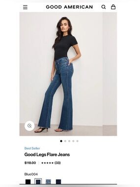 NWOT Good American Good Legs Mid-Rise Flare Jeans